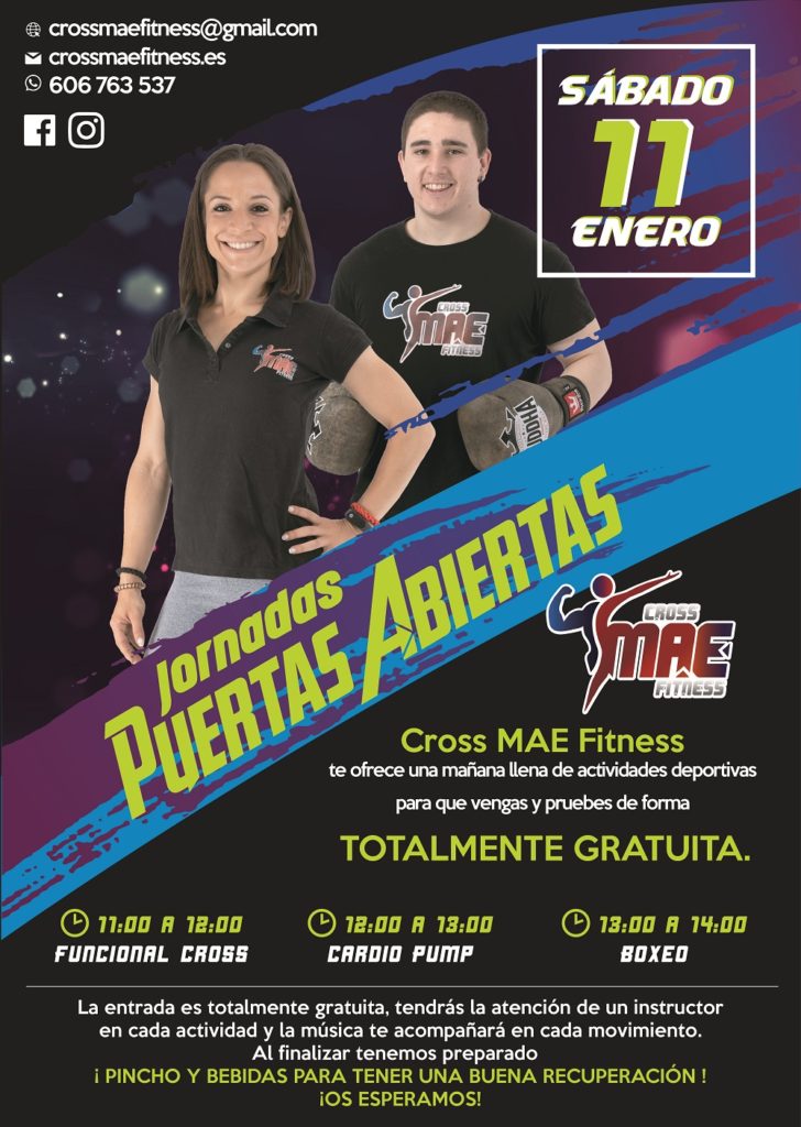 Este sábado 11 de enero, jornada de puertas abiertas en Cross MAE Fitness