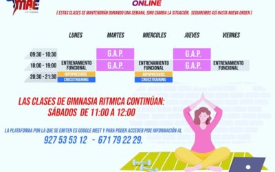 Horario de las clases On-Line de Cross MAE Fitness